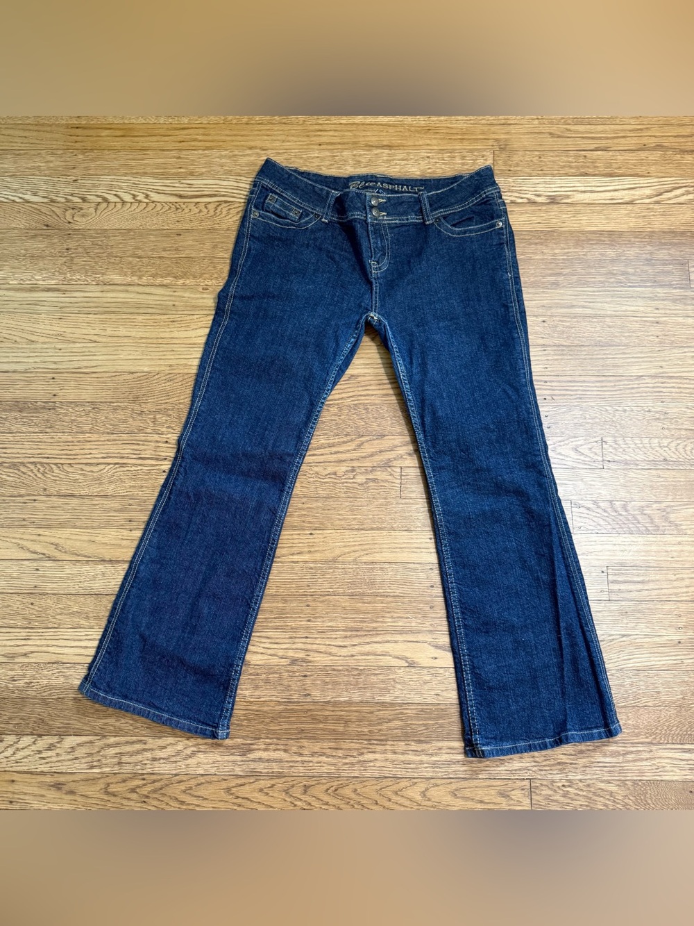 Blue ASPHALT Dark Wash Flare Jeans Women’s size 15